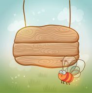 Wood desk on summer background N3