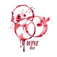 Watercolor emblem with wine stains