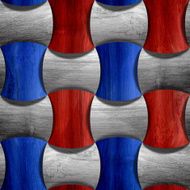 Wooden rounded blocks - seamless background red-blue colors