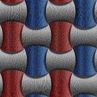 Leather rounded blocks - seamless background red-blue colors