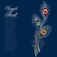 openwork glowing peacock feathers
