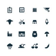 set of agriculture farm icons N5