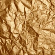 Vector Gold Crumpled Paper Square Shaped Background
