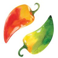 red and green peppers