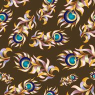 Bird feathers abstract vector seamless pattern