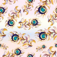 Bird feathers abstract vector seamless pattern N2