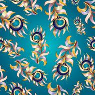 Bird feathers abstract vector seamless pattern N5