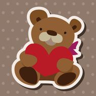 Valentine&#039;s day present bear flat icon elements background eps10 N4