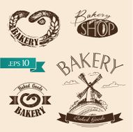 Set of vintage bakery labels badges and design elements N2