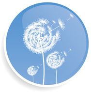 Dandelion blue button design illustration N2
