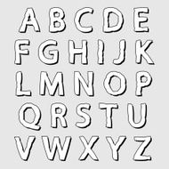 Complete set of white bloated alphabet letters N2