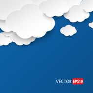 White clouds on sky blue background vector N6