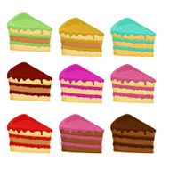 Cartoon Set cake slices