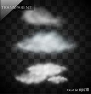 Transparent cloud set vector illustration