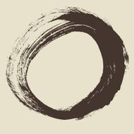 Black brush stroke in the form of a circle