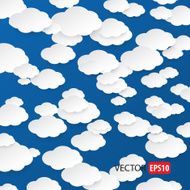 White clouds on sky blue background vector N7