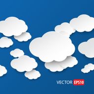 White clouds on sky blue background vector N9
