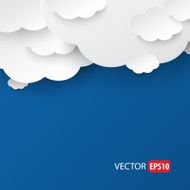 White clouds on sky blue background vector N10