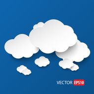 White clouds on sky blue background vector N11