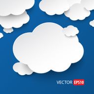 White clouds on sky blue background vector N12