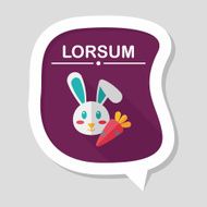 Pet rabbit flat icon with long shadow eps10 N8
