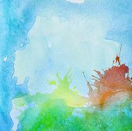 Colorful abstract painted watercolor water sea or other blue fluid N2