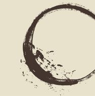 Black brush stroke in the form of a circle N4