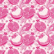 seamless ripe sketch pomegranate
