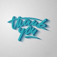Custom handwritten &quot;Thank you&quot; card grunge style lettering N2