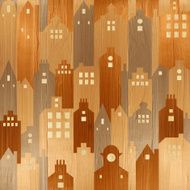 Abstract architectural building - seamless background wood tex
