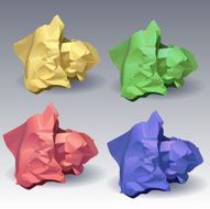 Collection Of Color Crumpled Papers N2