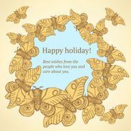 Sketch moth insect in vintage style N2
