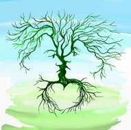 tree in the form of men and women vector illustration