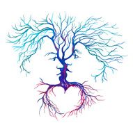 tree in the form of men and women vector illustration N2