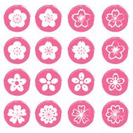 Cherry Blossoms or Sakura flowers Icons Set N2