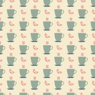 cup of coffee and croissant pattern N2