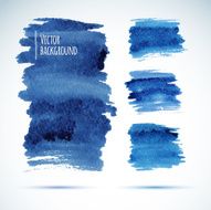 Brushstroke banners Ink blue watercolor spot backgrounds Template with shadow N3