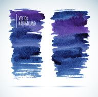 Brushstroke banners Ink blue watercolor spot backgrounds Template with shadow N4