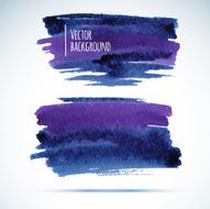 Brushstroke banners Ink blue watercolor spot backgrounds Template with shadow N5