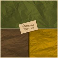 Set of colorful crumpled paper texture