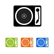 Retro vinyl record player