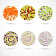 6 circles made with paint brush and squeeze bottle N4