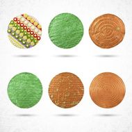 Golden copper bronze and various labels collection N3