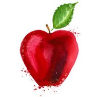Red apple logo design template food or fruit icon