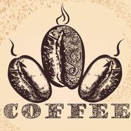 Coffee poster with hand drawn arabic coffee grains and African N2