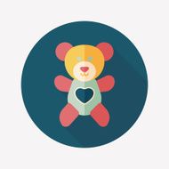 Valentine&#039;s day present bear flat icon with long shadow eps10 N13