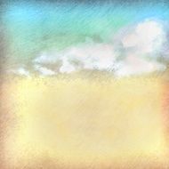 Vintage sky clouds old paper textured background