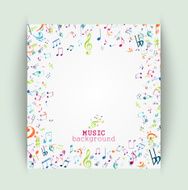 Colorful music notes background