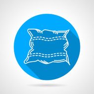 Flat round vector icon for pillow