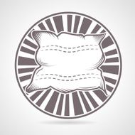 Gray round badge for pillow